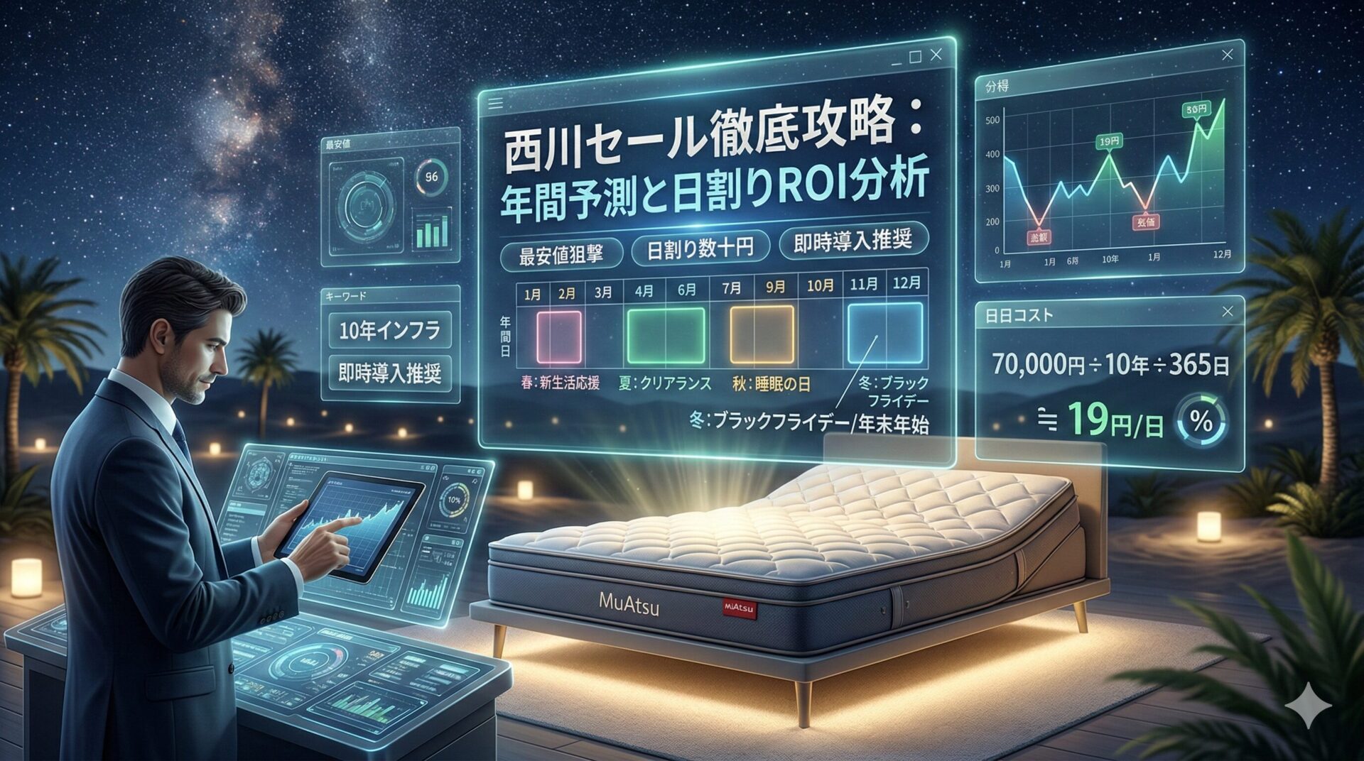西川セール徹底攻略：年間予測と日割りROI分析による睡眠インフラ最適化